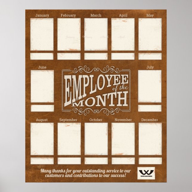 Leather employee of the month photo display poster (Front)