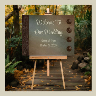 Leather (faux) and Western Studs Welcome Foam Board