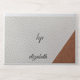 Leather Faux Marble Blush leather hand writing, HP Laptop Skin