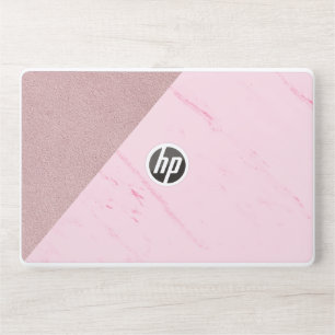 Leather Faux Marble Blush leather pink HP Laptop Skin