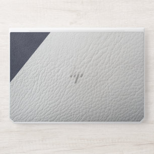 Leather Faux Marble Blush leather white black HP Laptop Skin
