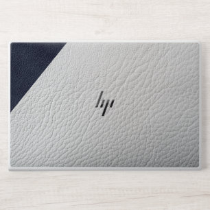 Leather Faux Marble Blush leather white black HP Laptop Skin