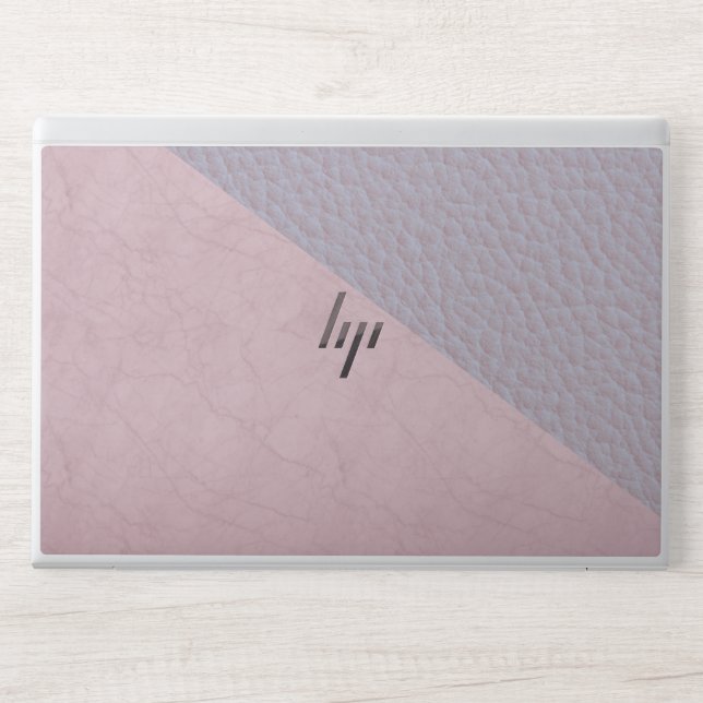  Leather Faux Marble blush masculine leather HP Laptop Skin (Front)