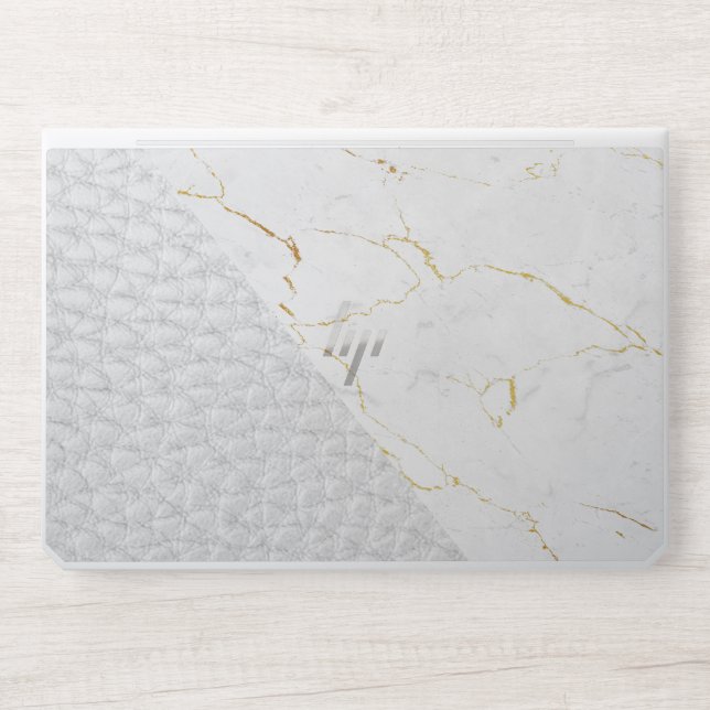Leather Faux Marble masculine blush leather HP Laptop Skin (Front)