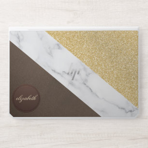 Leather Faux Marble masculine blush leather look, HP Laptop Skin