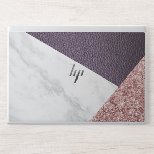 Leather Faux Marble masculine blush purple leather HP Laptop Skin