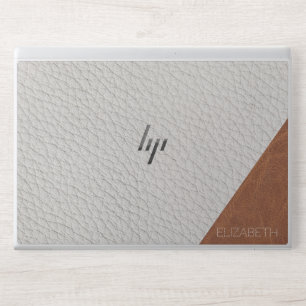  Leather Faux masculine blush leather hand writing HP Laptop Skin
