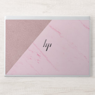 Leather Faux pink Marble blush masculine leather HP Laptop Skin