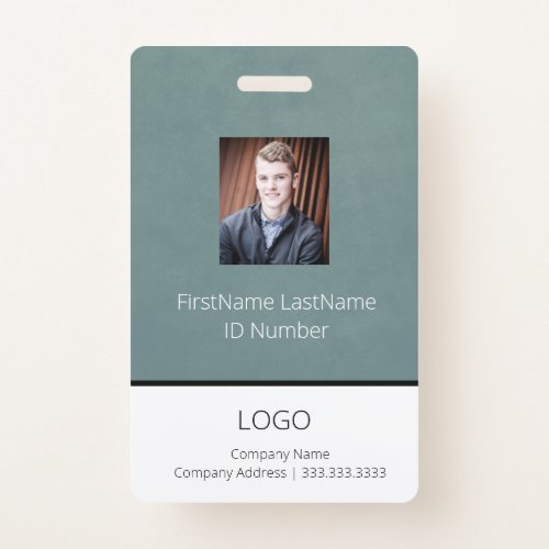 Leather Faux Texture Professional Employee ID Badge