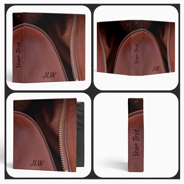 Leather Faux Unzipped Brown 3 Ring Binder (Creator Uploaded)