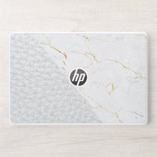  Leather Faux white  Marble blush leather white HP Laptop Skin