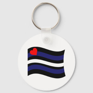 LEATHER FLAG WAVING KEYCHAIN