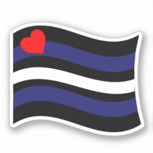 LEATHER FLAG WAVING STICKER