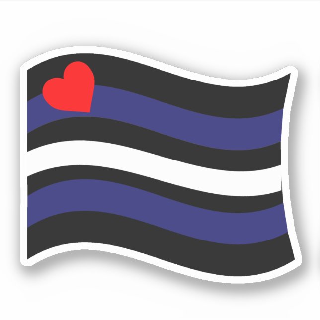 LEATHER FLAG WAVING STICKER (Front)