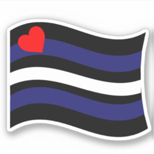 LEATHER FLAG WAVING STICKER