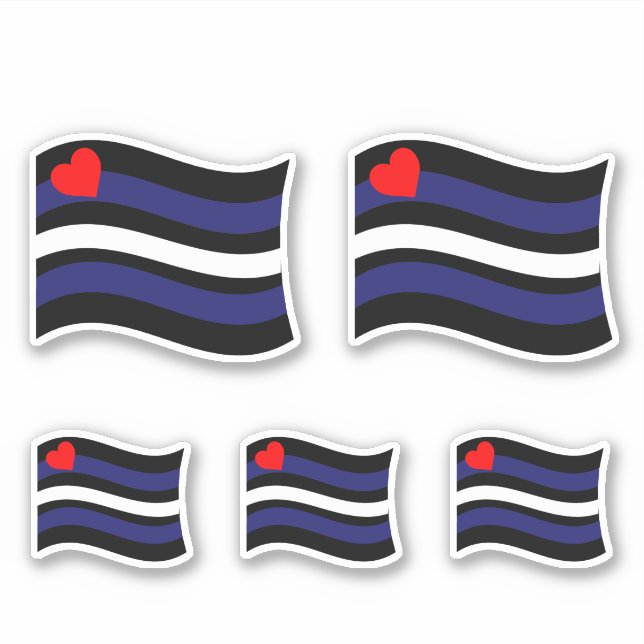 LEATHER FLAG WAVING STICKER (Front)