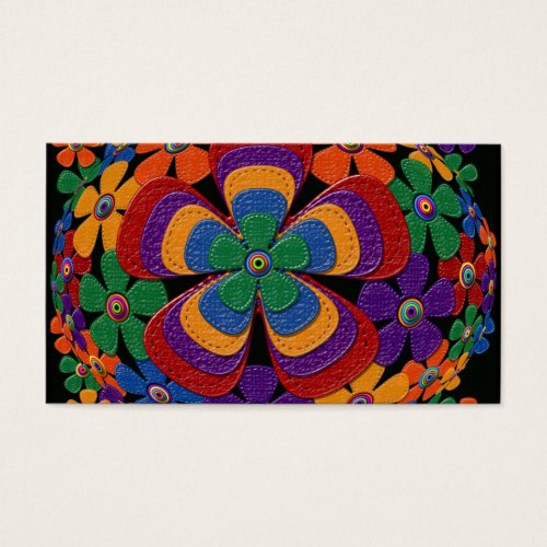 leather flowers business card template