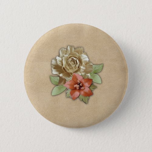 Leather flowers on Suede Button