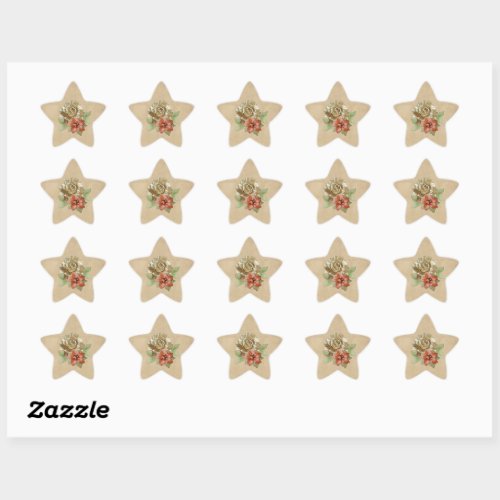 Leather flowers on Suede Star Sticker