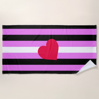 Leather Girl Pride Flag Beach Towel