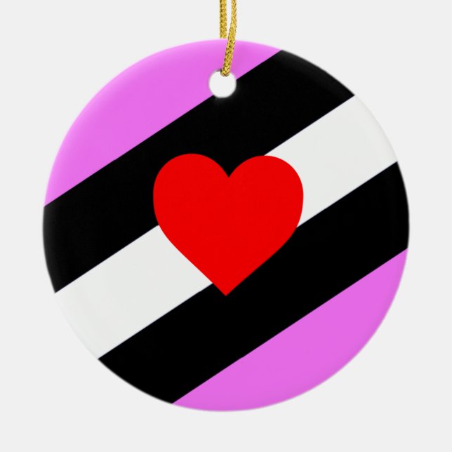 Leather Girl Pride Flag Ceramic Ornament (Front)