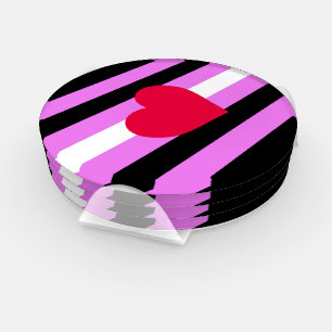 Leather Girl Pride Flag Coaster Set