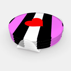 Leather Girl Pride Flag Coaster Set