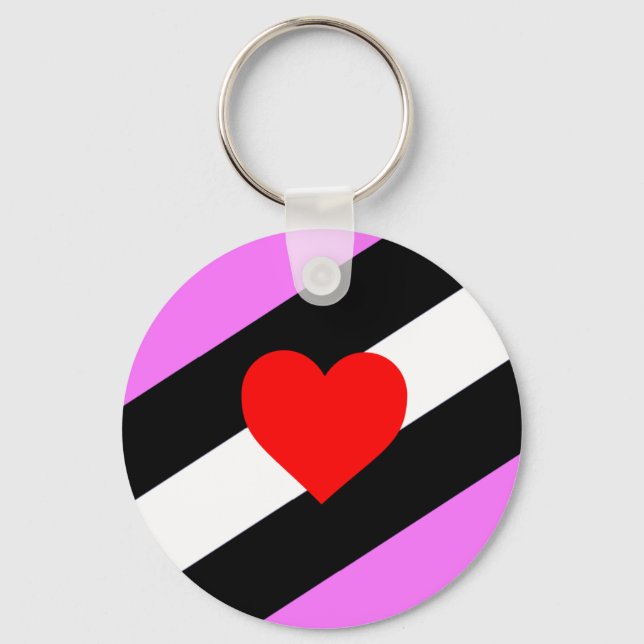 Leather Girl Pride Flag Keychain (Front)