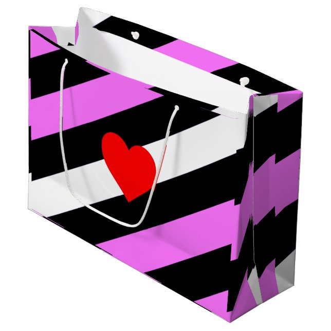 Leather Girl Pride Flag Large Gift Bag (Front Angled)