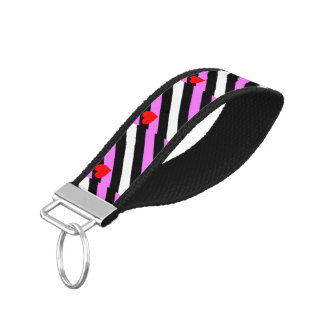 Leather Girl Pride Flag Wrist Keychain
