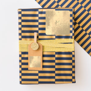 Leather Gold Blush Metal Powder Minimal Monogram Square Sticker