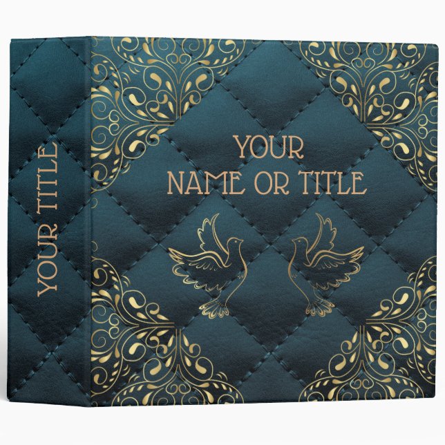 Leather Gold Lace Elegant Albums 3 ring binder (Front/Spine)