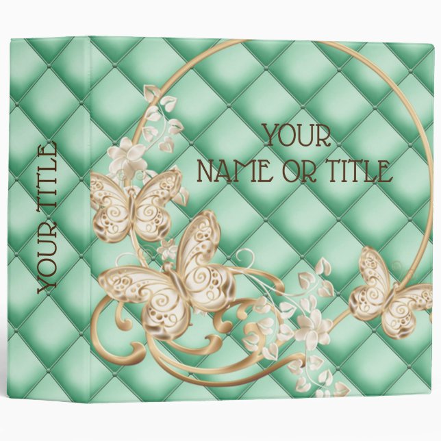 Leather Gold Love Modern Albums 3 ring binder (Front/Spine)