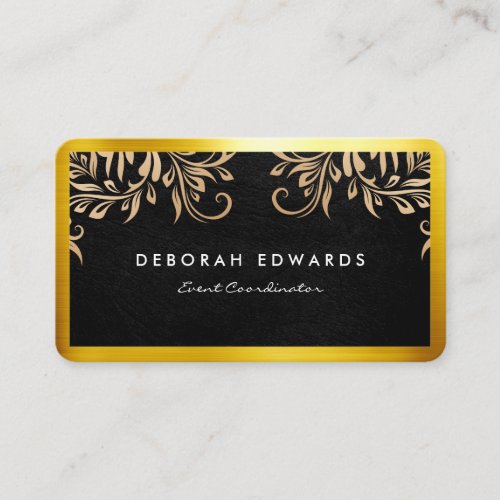 Leather Golden Border | Ornate Elements Business Card