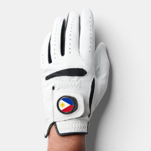 Leather Golf Glove with Flag of Philippines