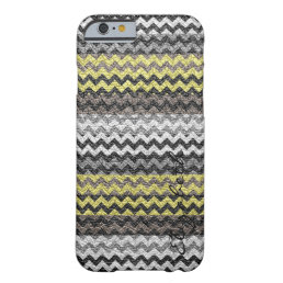Leather Gray Chevron Stripes Pattern Barely There iPhone 6 Case