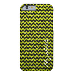 Leather Green Black Chevron Stripes Pattern Barely There iPhone 6 Case