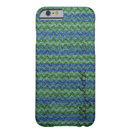 Leather Green Blue Chevron Stripes Pattern Barely There iPhone 6 Case