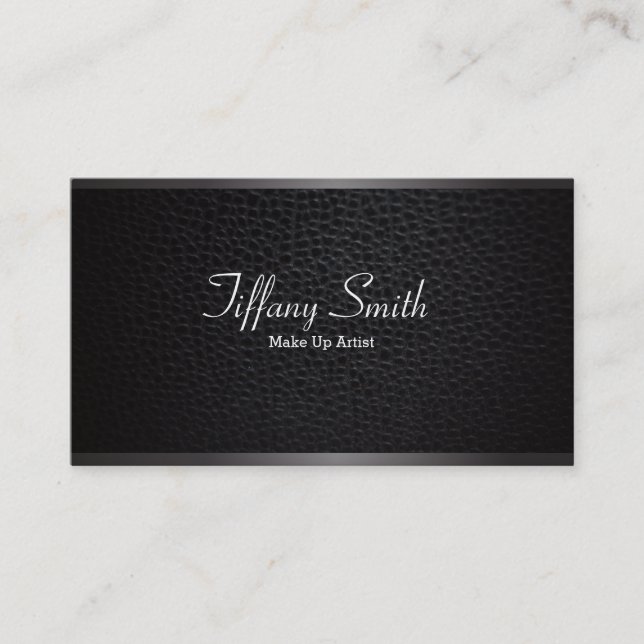 Leather / Gun Metal Trim Business Card (Front)