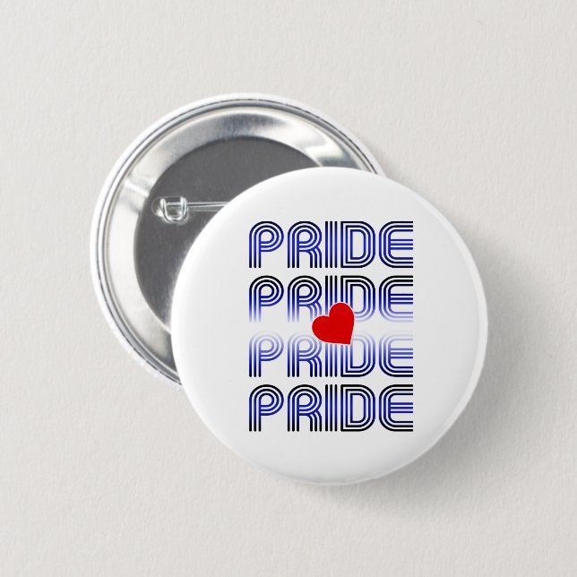 Leather Heart Retro Pattern Button (Front & Back)