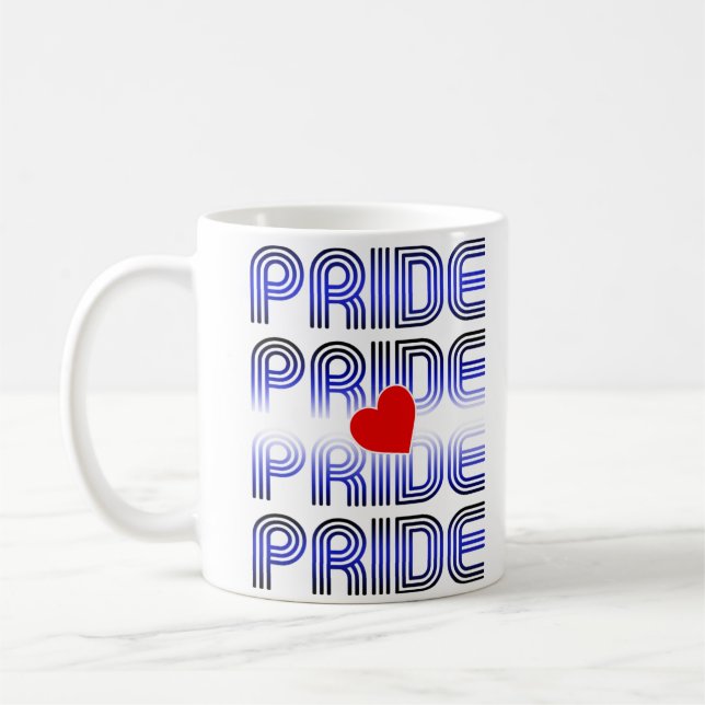 Leather Heart Retro Pattern Coffee Mug (Left)
