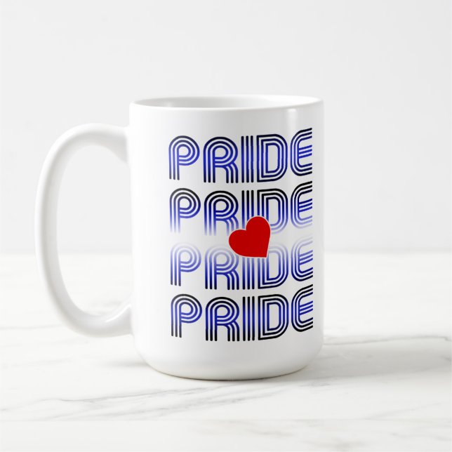 Leather Heart Retro Pattern Coffee Mug (Left)