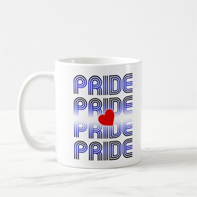 Leather Heart Retro Pattern Coffee Mug (Left)