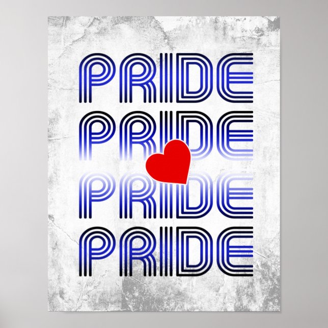 Leather Heart Retro Pattern Poster (Front)