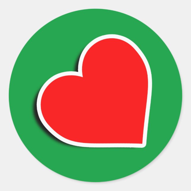 LEATHER HEART SYMBOL 3D CLASSIC ROUND STICKER (Front)