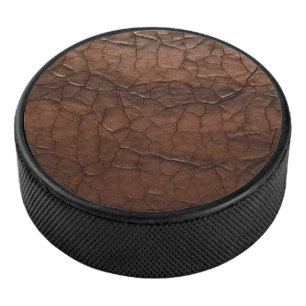 Leather hockey puck