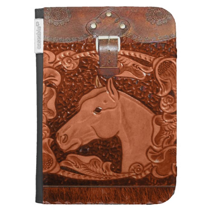 Leather "Horse" Western Kindle Case Zazzle