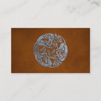 Leather Iron Celtic Dog Business Card by wheresmymojo at Zazzle