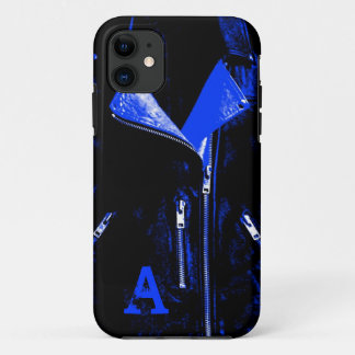Leather Jacket Blue monogram iPhone 5 case