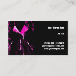 Leather Jacket Pink business card horizontal